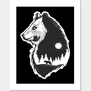 bear wolf Posters and Art